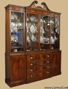 Crotch Mahogany China Cabinet Antique Furniture Mississauga