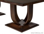 Modern Custom Made Art Deco Walnut and Burled Walnut Dining Table
