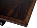 Custom Made Art Deco Mahogany Dining Table with Rosewood Banding