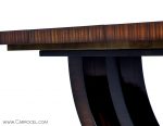 Custom Made Art Deco Mahogany Dining Table with Rosewood Banding