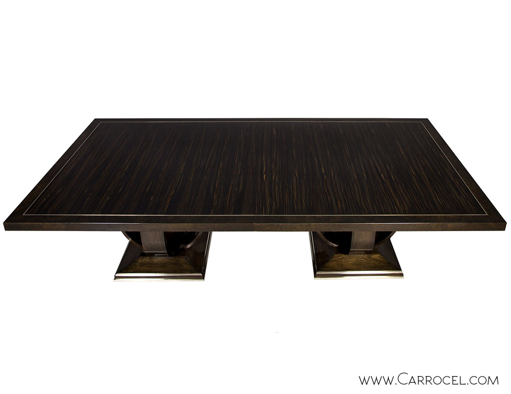 Custom Made Art Deco Macassar Ebony Dining Table by Carrocel