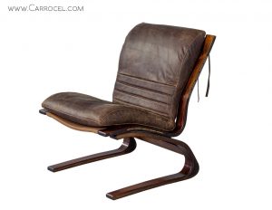 Rosewood and Leather Cantilever Lounge Chair