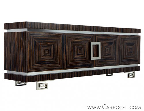 Custom Macassar Greek Key Buffet