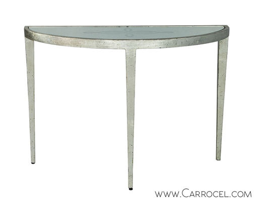 Mirrored Demi Lune Console Table