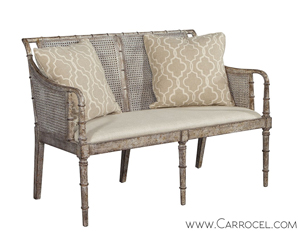 Distressed Cane Settee