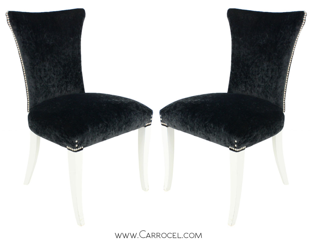 Pair of Custom Art Deco Italian Accent Side Chairs