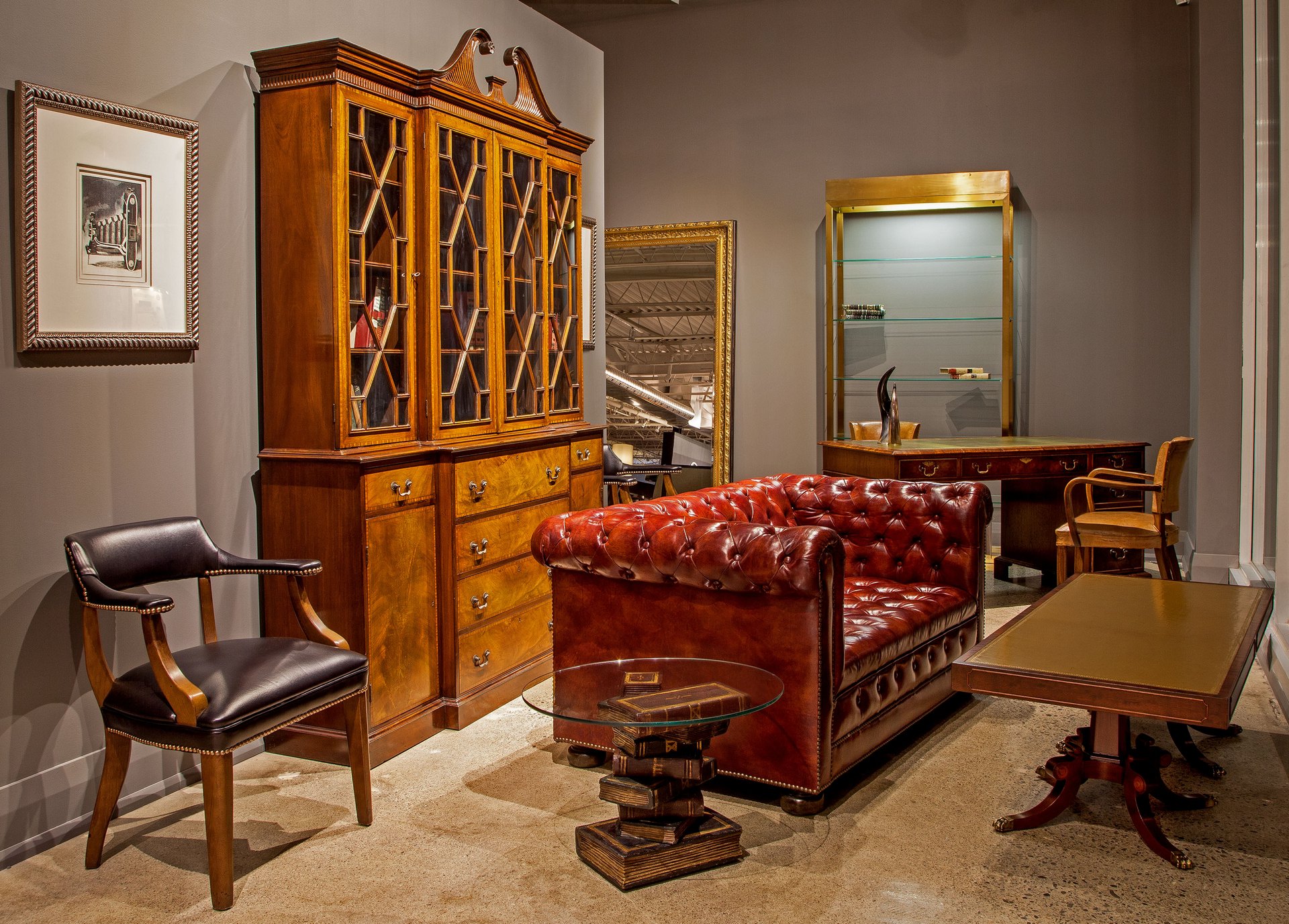 A decorated corner at Carrocel showroom with a selection of fine furniture for living room