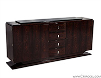 French Hand Polished Rosewood Art Deco Buffet