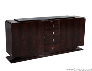 Carrocel French Hand Polished Rosewood Art Deco Buffet