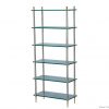 Brush Steel and Glass Etagere in the style of Maison Jansen