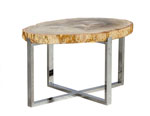 Large Petrified Wood Slab Accent Table