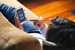 Woman Doing Online Shopping on Mobile Phone