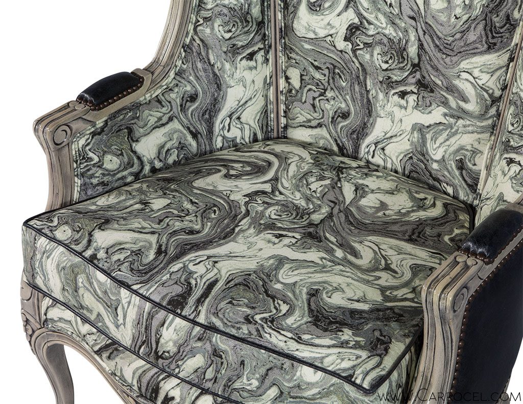 Pair Of Carrocel Custom-Louis XV Marbled Porter Chairs