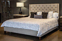 Bay Belgian Linen Tufted King Size Bed Bedroom