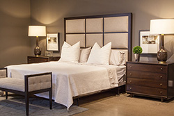 Custom Walnut Paneled Headboard Bedroom