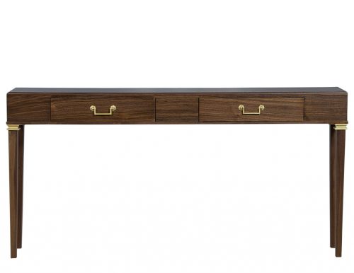 Carrocel Custom Slim Walnut Double Drawer Console