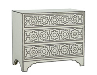 Modern Linen Wrapped Chest with Decorative Nail Trim