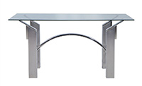 Modern Polished Nickel and Brushed Steel Table or Desk