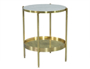 Marble Top Brass Side Table