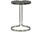 Stainless steel cerused oak lilly pad end table