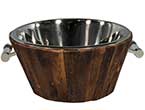 Large rustic wood stainless steel drinks bucket