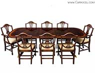 High quality flamed mahogany duncan phyfe high gloss dining tableset