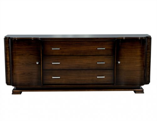 Carrocel Custom Art Deco Style Walnut Sideboard Buffet