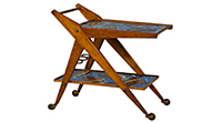 Italian Hand-Painted Ceramic Serving Cart