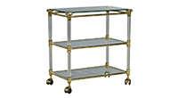 Vintage French-Style Brass, Glass, and Lucite Serving Cart