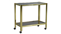 Vintage Satin Brass Bar Cart