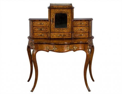 Antique French Louis XV Inlaid Escritoire Vanity Desk