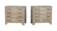 Pair of Serpentine-Front Georgian Grey Chests