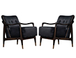 Pair of Mid Century Gio Ponti Style Arm Club Chairs