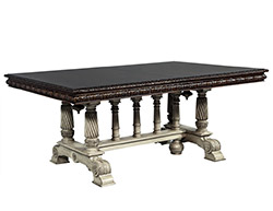 Traditional Carved Flame Mahogany Dining Table