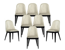 Set of 8 Modern Carrocel Custom Svelte Dining Chairs