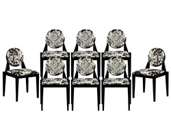 Set of 8 Carrocel Custom Deco Inspired Arrondi Dining Chairs