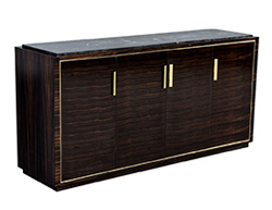 Macassar Marble Top Sideboard Credenza Buffet