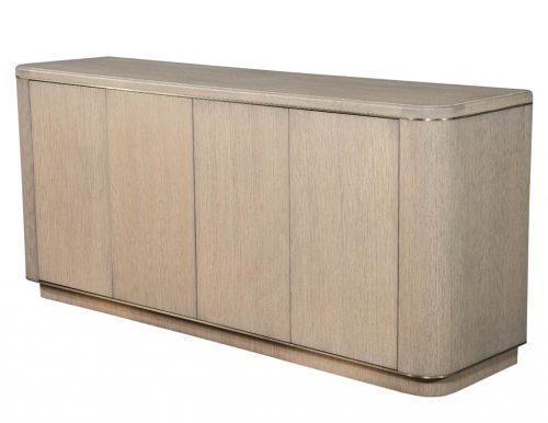 Carrocel Custom Cerused Oak Sideboard Buffet with Brass Accents