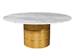 Carrocel Custom Marble Top Dining Table with Gold Leafed Bezel Base