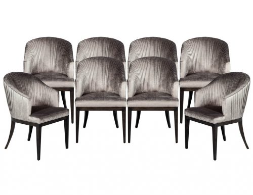 Set of 8 Carrocel Custom Plisada Dining Chairs