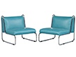 Pair of French Art Deco Chrome Tubular Frame & Leather Lounge Chairs