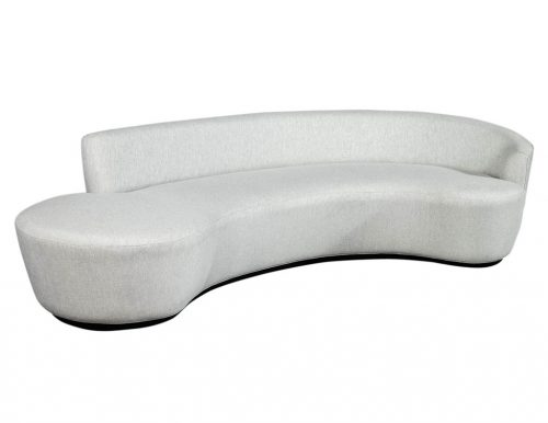 Italian Inspired Modern Curved Sofa in Silver Grey by Carrocel