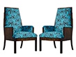 Pair of Vintage Makassar Ebony Arm Chairs
