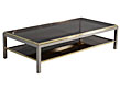 Vintage Original Maison Jansen Stainless Steel and Brass Cocktail Coffee Table