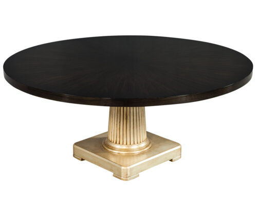 Carrocel Custom Sunburst Round Walnut Dining Table