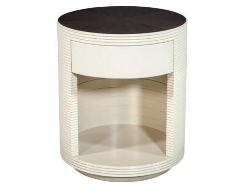Round Drum Side Table with Starburst Top