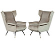 Pair of Italian Gio Ponti Style Mid-Century Modern Lounge Chairs