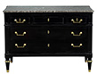 Louis XVI Style Black Lacquered Commode Chest