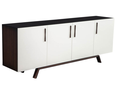 Custom Modern Walnut Brass Sideboard Buffet