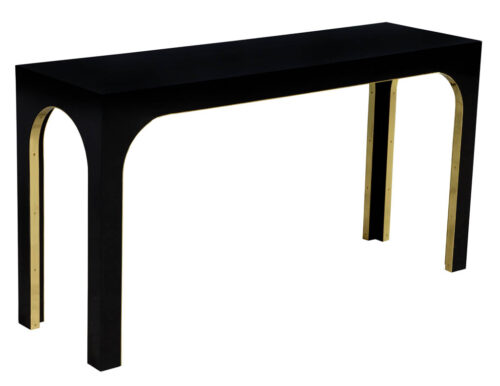 Sleek Modern Black Console with Metal Accent